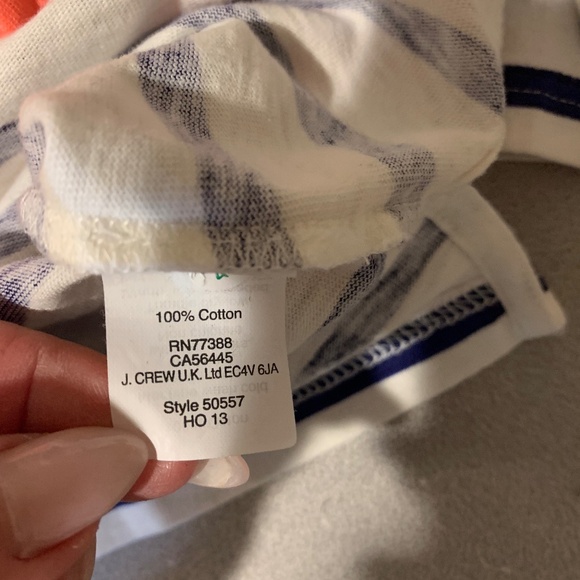 J Crew Orange/White/Blue Striped Top sz S - Picture 5 of 6
